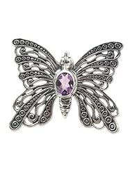 Amethyst brooch pendant, Bright Butterfly