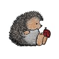 Igel 5,9 cm * 4,9 cm B�GELBILD AUFN�HER APPLIKATION PATCH Tier Tiere Marienk�fer Gl�ck gepunktet Stacheligel