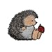 Igel 5,9 cm * 4,9 cm B�GELBILD AUFN�HER APPLIKATION PATCH Tier Tiere Marienk�fer Gl�ck gepunktet Stacheligel