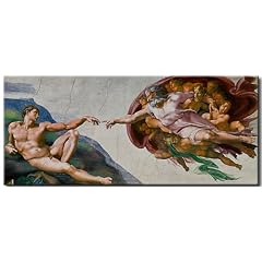 Bild auf LEINWAND + 1 teilig + Bilder Inspirationen geheimnisvoll Erschaffung Adams + Wandbilder 883 +++ RIESEN BILDER AUSWAHL IN UNSEREM HAENDLERSHOP +++