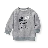 【Disney】ディズニー　裏毛トレーナー　ミッキーマウス　杢グレー　80