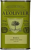A L'Olivier Olive Oil Infused with Basil, 8.3 Ounce Tin