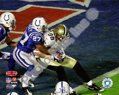 Jeremy Shockey Super Bowl XLIV Touchdown Catch - New Orleans Saints NFL 8x10 Photo