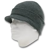 Cuff Beanie Visor Jeep Cap - (19 Colors) (Charcoal)