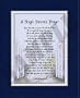 "A Single Parents Prayer" Touching 8x10 Poem, Double-matted in Navy/White And Enhanced With Watercolor Graphics.