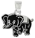 Sterling Silver Baby Elephant Pendant, 3/4" (18mm) tall