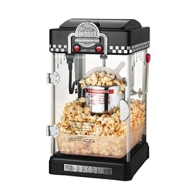 Great Northern Popcorn 2-1 2-Ounce Black Tabletop Retro Style Compact Popcorn Popper Machine with Removable Tray