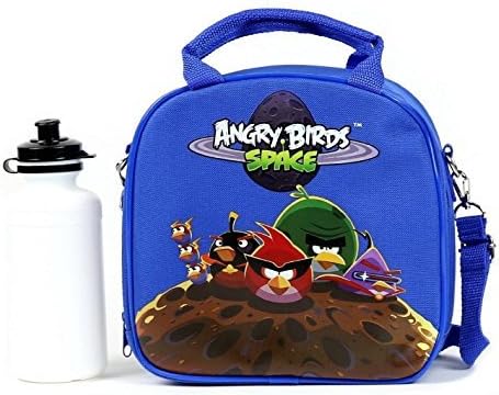 New Angry Birds Space Blue Insulated Lunch Bag w/Shoulder Strap &amp; Water Bottle