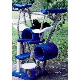 Cradle in the Sky 6 Level Rustic Cat Tree : Color BROWN : Leg Covering SISAL ROPE ON ONE LEG : Size 3 CRADLES, 2 ROUND, 1 PAGODA, 1 TUNNEL