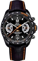 Big Sale Tag Heuer Grand Carrera Black Dial Leather Automatic Chronograph Mens Watch CAV518K.FC6268