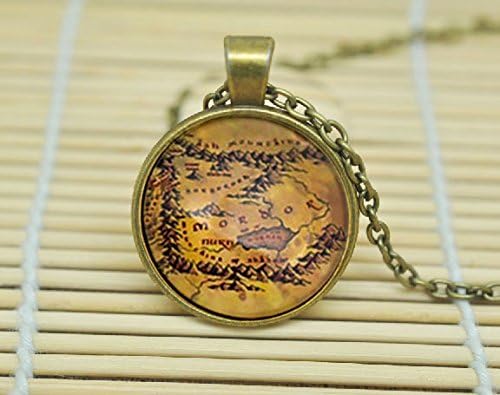 Map Jewelry Lord 'Mordor' Necklace Glass Cabochon Necklace