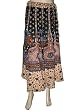 New Paisley Elephant Print Black Casual Cotton Womens Circular Tie Long Skirts