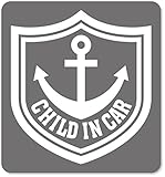 imoninn CHILD in car ステッカー　【マグネットタイプ】　No.14　イカリ　（シルバーメタリック）