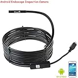 CrazyFire&reg; 5.5mm Ultra Slim Android Smartphone USB Endoscope Inspection Camera, IP67 Waterproof OTG Micro USB Borescope Android Flexible Camera with 6 LEDs and 3.5m/11.48ft Cable