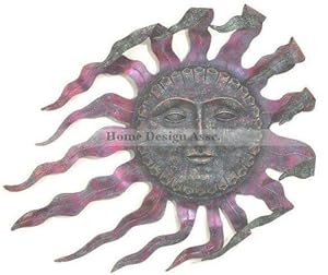Luxe Large Outdoor COPPER SUN Wall Art Decor Plaque Patio Garden Metal