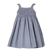 Kidiwi Navy and White Stripe Hand Smocked Cotton Dress – 24 Months: baby clothing sale uk