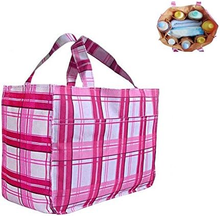GreatGiving(TM) Portable Baby Diaper Nappy Changing Organizer Insert Storage Bag Outdoor Liner 11.8"*5.1*7.8" (pink plaid)