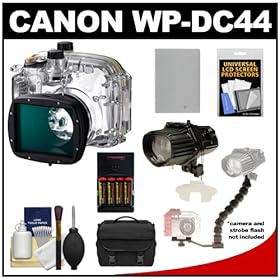 Canon WP-DC44 Waterproof Underwater Housing Case for PowerShot G1 X Digital Camera with Flash & Bracket + NB-10L Battery + Case + Accessory Kit