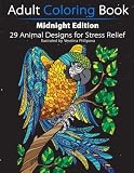 Adult Coloring Book: Midnight Edition: 29 Animal Designs for Stress Relief (Unibul Press Coloring Books)