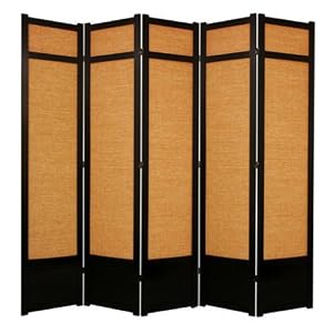 Extra Large and Solid - 7ft. Jute Fiber Japanese Privacy Screen Room Divider - 5 Panel... by ORIENTAL FURNITURE