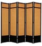 Extra Large & Solid - 7ft. Jute Fiber Japanese Privacy Screen Room Divider - 5 Panel Black