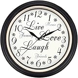 UPC 844220005939 product image for WESTCLOX 32032 12 Round Live Love Laugh Message Clock | upcitemdb.com