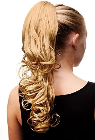 Hairpiece PONYTAIL medium length curls BLONDE (C128 Colour 611B) BLOND supertight Butterfly/Claw-Grip by VK Event Fashion