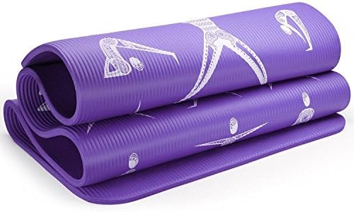 InfiDeals Comfort NBR Premium Print Exercise Yoga Mat with Carry Strap-Choose Your Design and Color, Maestro Purple