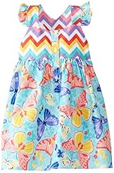 Girls  Applique Cotton  Dress With Ruffles