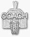 Coach with Basketball Backboard Pendant - Sterling Silver Jewelry