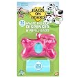 Bags on Board Marble Bone Dispencer with 30 Bags, Pink