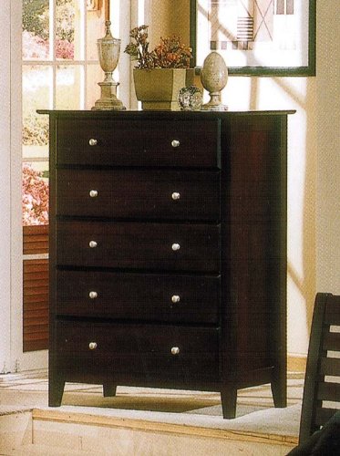 Bedroom Storage Chest with Contemporary Style in Dark Cherry Finish
