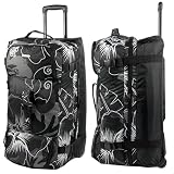 Reisetrolley DANIEL RAY Koffer Trolley // QAMINO // Floral Style Reisetasche - SCHWARZ GRAU