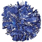 6 Inch 1 Color Show Pom with Metallic Glitter and Baton Handle
