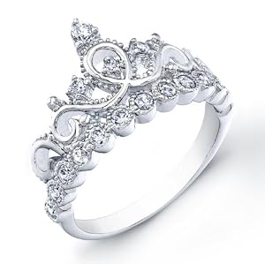 925 Sterling Silver Crown Rings / Princess Ring (7) - Free Shipping