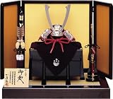 五月人形 兜飾り 平飾り 加藤鞆美作 源義家 銀金物兜飾り・1/3 A-201 かぶと飾り