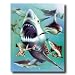 Ocean Shark Collage Kids Room Animal Wildlife Picture Art Print