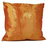 Dynasty Orange with Gold Flower Pattern Pillow Sham