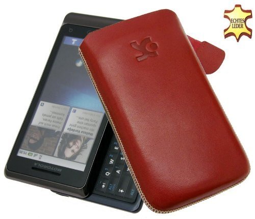 Suncase Ledertasche (Lasche mit R&uuml;ckzugfunktion) f&uuml;r Motorola Milestone 2 rot Preisvergleich