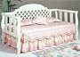 Lattice Style White Wash Finish Wood Daybed w/Link Spring