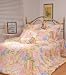 Orifashion Luxury 3 Pieces 100% Silk Charmeuse Duvet Cover Set Printed Pink, Blue and Yellow Flowers Size: California King