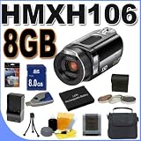 Samsung HMX-H106 High Definition Flash Memory Camcorder w/10x Optical Zoom BigVALUEInc Accessory Saver 8GB Battery/Charger Filter Bundle