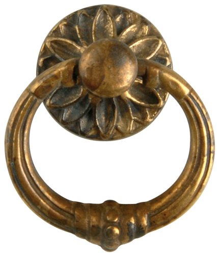 Bosetti Marella 100152.03 Classic Series Brass Ring Pull, Antique Brass Distressed, 1.30-by-1.61-Inch