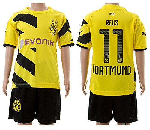 New Black & Yellow #11 Home Football Soccer Kids Child Jersey & Shorts