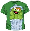 Sesame Street Oscar the Grouch Trash Green T-Shirt Tee (Juvenile)