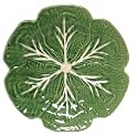 Majolica Cabbage Ceramic Pottery Round Platter Green 12.5"D