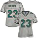 Reebok Miami Dolphins #23 Ronnie Brown Ash Ladies Storm Replica Football Jersey