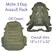 MOLLE 3 Day Military Assault Pack Backpack - OD Green