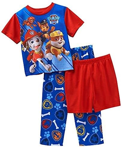 Paw Patrol Little Boys' 3 Piece Pajama Set (4T)
