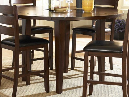 36 quiescent susan:Home Elegance 586-36RD Ameillia Round Counter Height Drop Leaf Table Images